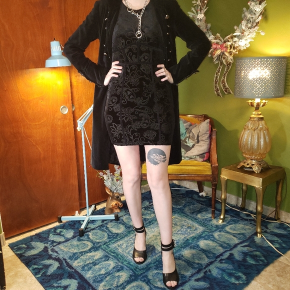 NWT Free People Velvet Floral Bodice Mini Dress - Picture 5 of 7